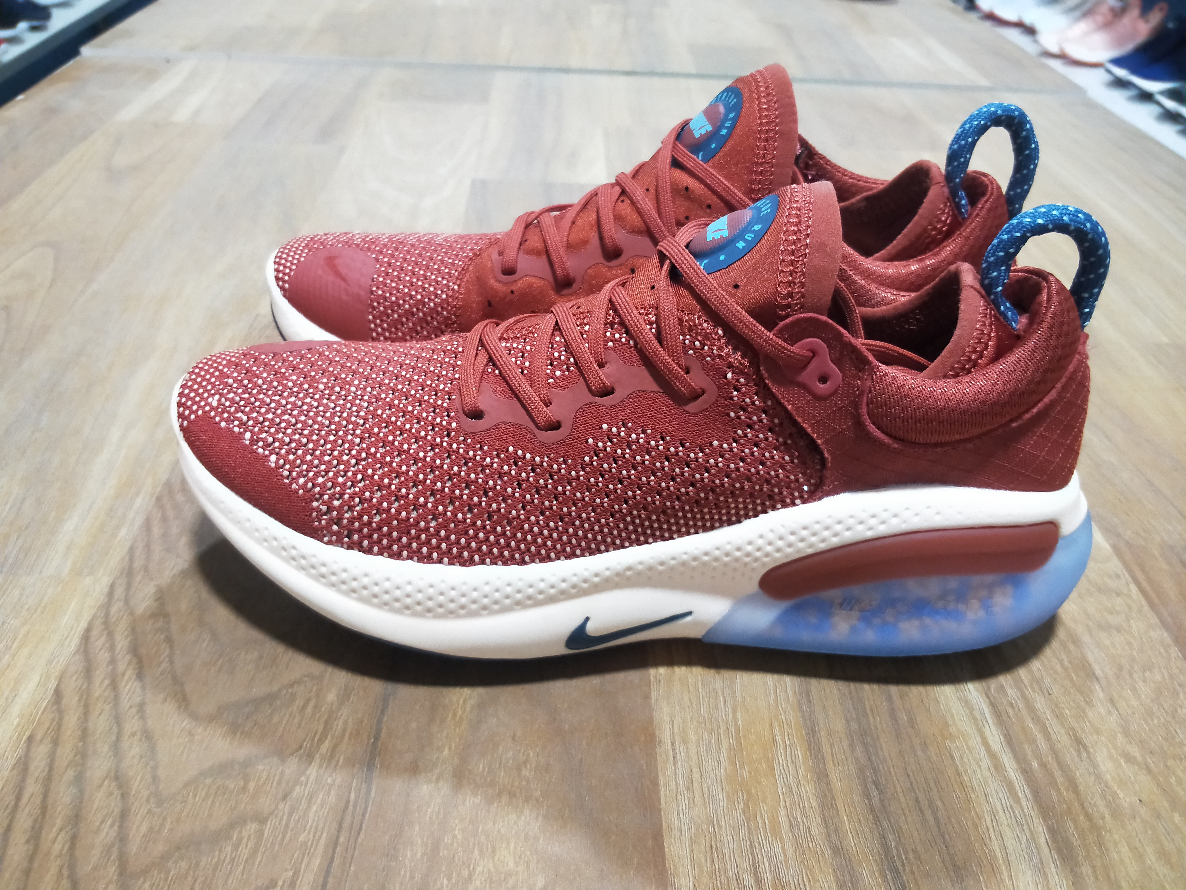 Women Nike Joyride Run FK Wine Red White Blue Shoes - Click Image to Close